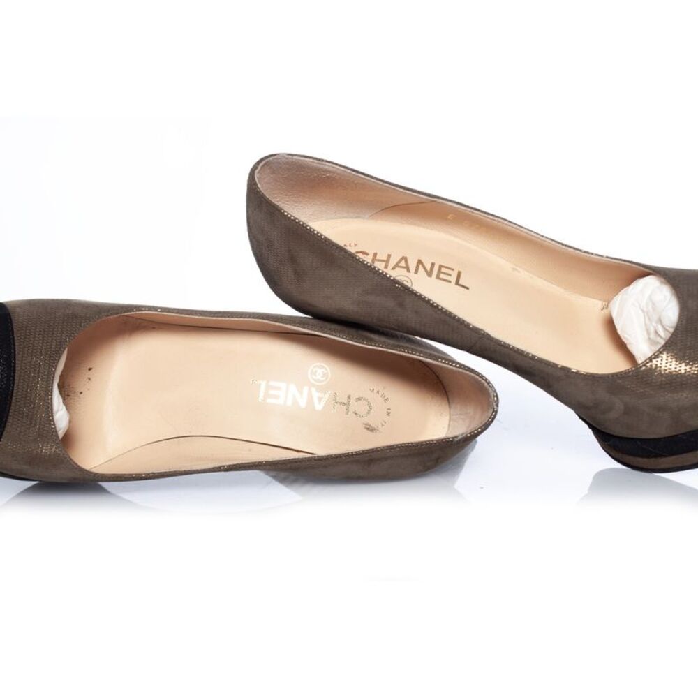 Chanel Suede Platform Heels - image 7